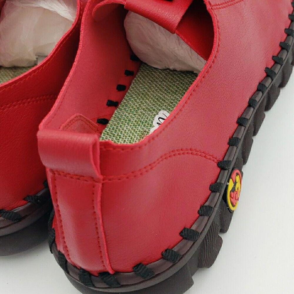 Women's Red Casual Sneakers - Comfortable Everyday Shoes - Picture 10 of 15